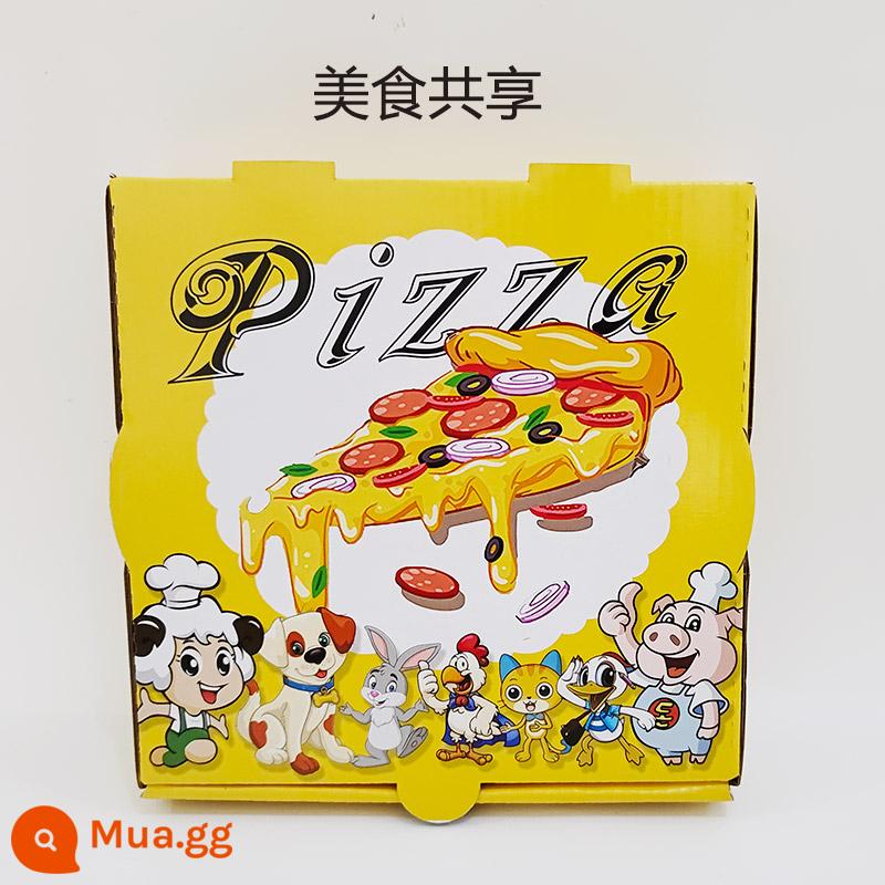 Pizza pizza hộp giao hàng màu dày bao bì hộp 9 inch 8 inch 7 inch 6 inch 10 inch 12 inch cán tùy chỉnh - Chia sẻ thức ăn