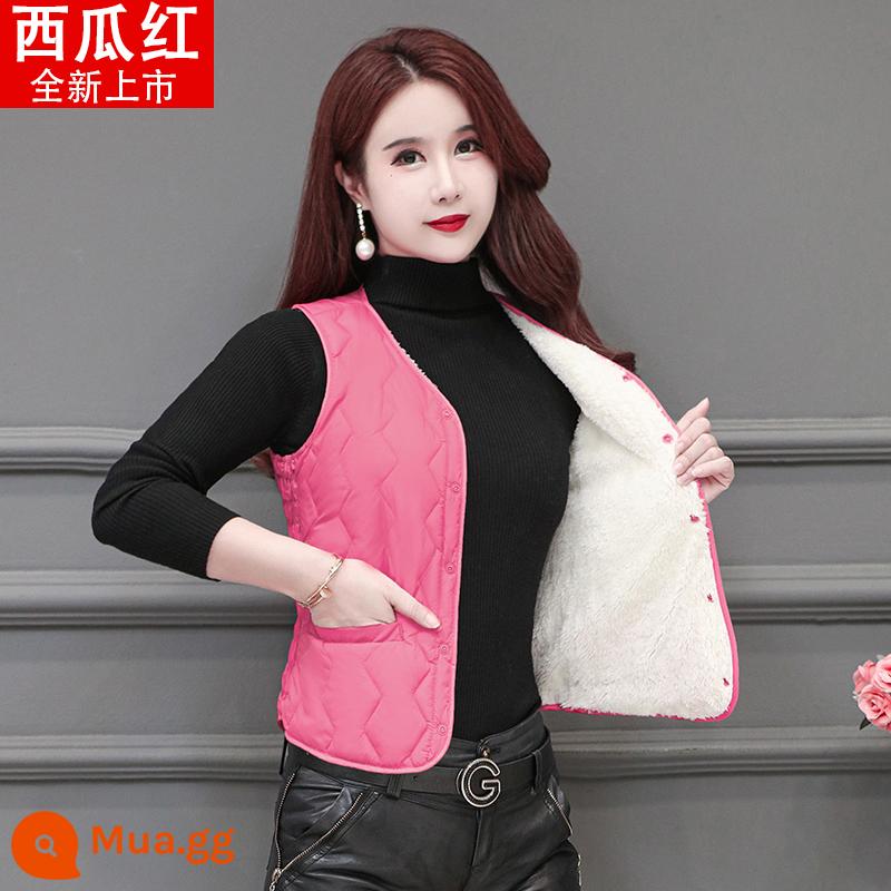 Mùa Thu Đông 2023 Phong Cách Mới Phong Cách Phương Tây Xuống Áo Vest Cotton Giữ Nhiệt Nữ Áo Ghi Lê Dày Ôm Vừa Vặn Plus Nhung Lót Nữ - Bộ sưu tập dưa hấu đỏ sẽ được xuất xưởng trước