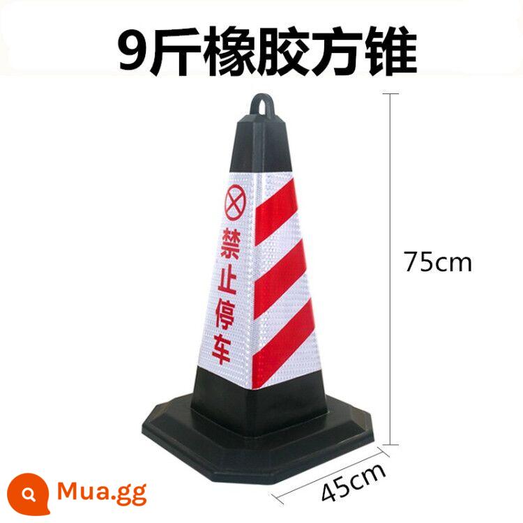 9 catties cao su nặng nón đường nón phản quang nón vuông trầm trọng hơn thùng kem nón cao 75 CM cảnh báo rào cản - 9 pound đỏ và trắng không có chỗ đậu xe