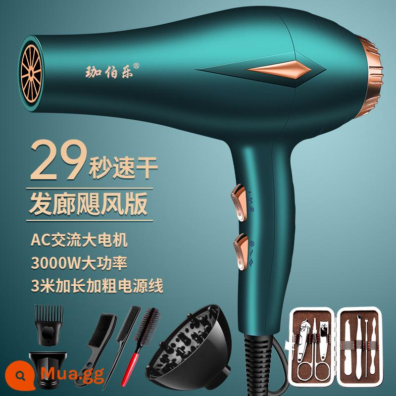 Máy sấy tóc tốc độ cao hộ gia đình ion âm làm khô tóc nhanh salon chuyên dụng công suất cao 3000w câm gió siêu mạnh - Ánh sáng xanh tốc độ cao, gió mạnh, túi làm móng Liujia miễn phí, bảo hành mười năm