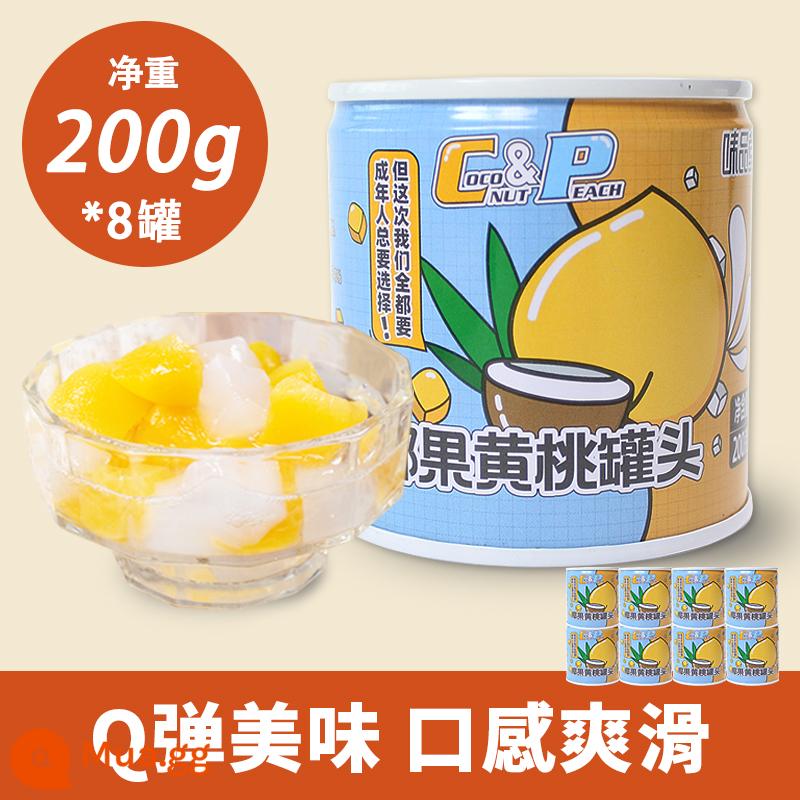 [Weipintang_canned đào vàng và trái cây dừa 200g * 4] trái cây tươi đóng hộp ăn liền chính hãng tươi nguyên hộp nước đường - Dừa đào vàng 200*8 lon