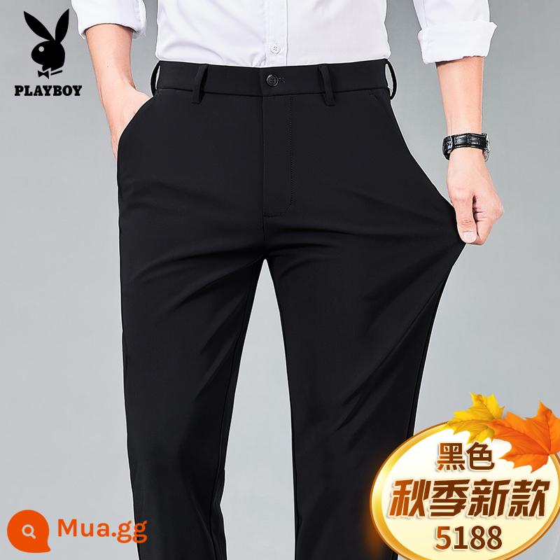 Playboy Phù Hợp Với Quần Nam Chính Thức Thu Đông Co Giãn Đen Thẳng Nam Quần Xuân Thu 2024 phong Cách Mới - JK5188 màu đen [kiểu thông thường]