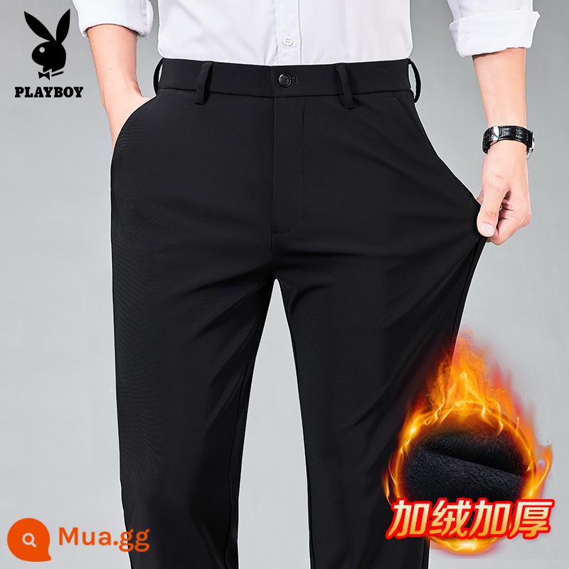 Playboy Phù Hợp Với Quần Nam Chính Thức Thu Đông Co Giãn Đen Thẳng Nam Quần Xuân Thu 2024 phong Cách Mới - 5188 màu đen [kiểu nhung]