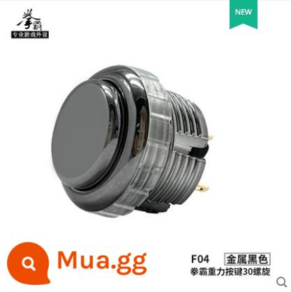 QANBA GRAVITY Boxer Trọng lực Xoắn ốc Màu kim loại Tắt tiếng Trục cơ Nút Arcade Nút xoắn ốc - F04 màu đen ánh kim