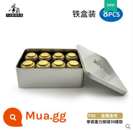 QANBA GRAVITY Boxer Trọng lực Xoắn ốc Màu kim loại Tắt tiếng Trục cơ Nút Arcade Nút xoắn ốc - Hộp sắt màu vàng kim loại F08