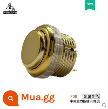 QANBA GRAVITY Boxer Trọng lực Xoắn ốc Màu kim loại Tắt tiếng Trục cơ Nút Arcade Nút xoắn ốc - F08 màu vàng kim loại