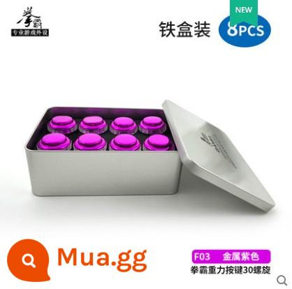 QANBA GRAVITY Boxer Trọng lực Xoắn ốc Màu kim loại Tắt tiếng Trục cơ Nút Arcade Nút xoắn ốc - Hộp sắt tím kim loại F03