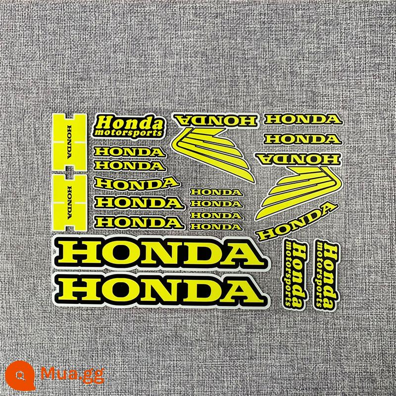 Thích hợp cho đầu máy xe máy Honda giấy dán phản quang trang trí chống thấm nước xe máy HONDA dán bình xăng xe đạp sửa đổi đề can - Miếng dán phản quang màu vàng Honda chất liệu cao cấp