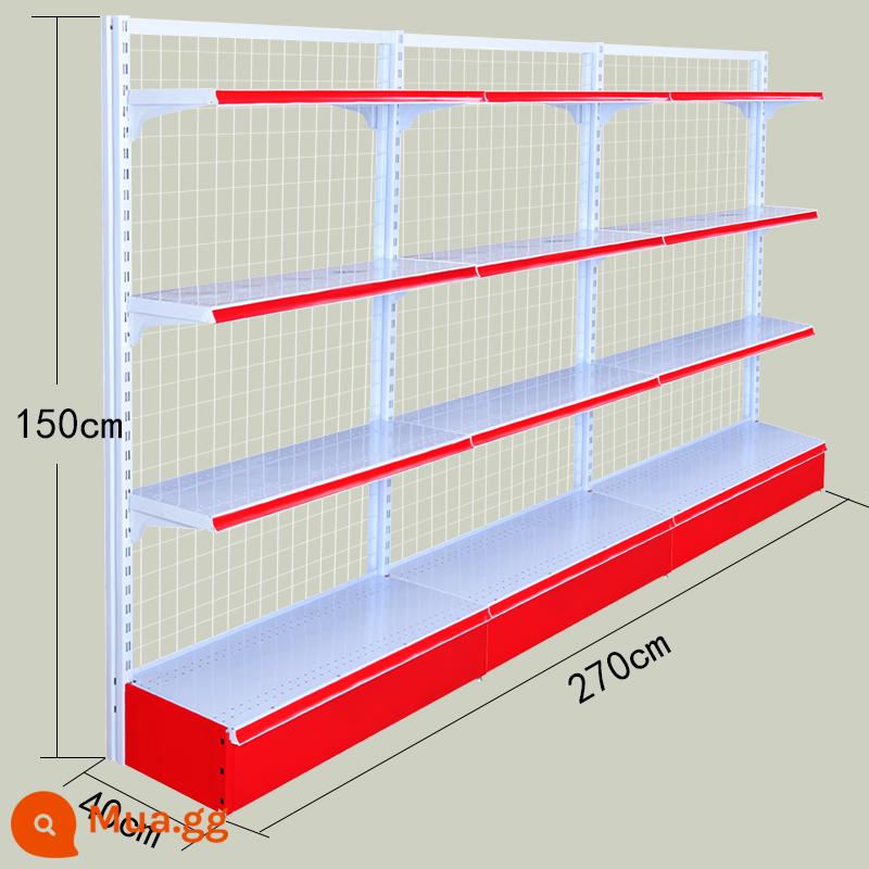 Kệ siêu thị trưng bày kệ cửa hàng tiện lợi nhiều tầng áp tường một mặt hai mặt văn phòng phẩm cửa hàng dược phẩm - Một mặt màu đen 2,7 dài 1,5 cao
