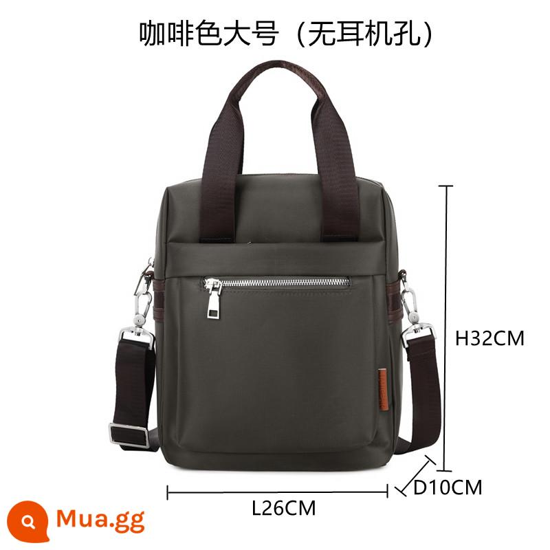 Nam Đa Năng Công Sở Túi Xách Cặp Nylon A4 Tài Liệu Du Lịch Đeo Vai Ba Lô Túi Du Lịch Nam - Kích thước lớn màu nâu (không có giắc cắm tai nghe)