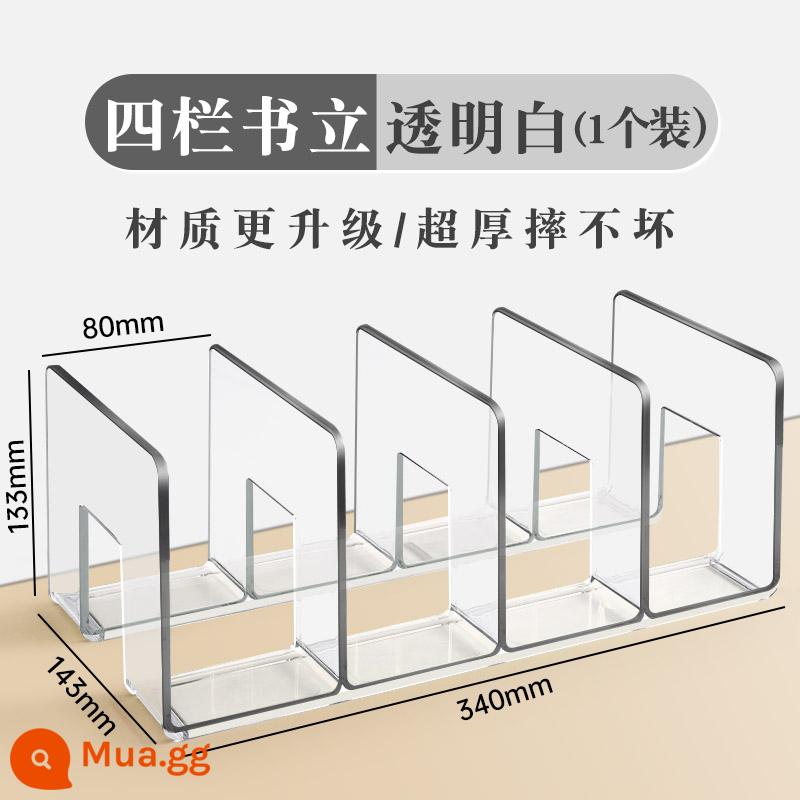 Giá đỡ sách đọc sách giá kẹp sách thiết bị bảng giá sách máy tính để bàn cố định sách lưu trữ bộ chia hiện vật bàn đứng bàn bàn lưu trữ sinh viên với kệ acrylic trong suốt giá treo sách thiết bị kẹp sách - [Nâng cấp chất liệu/cực lớn và dày, không gãy] Bốn cột - trong suốt - 1 chiếc