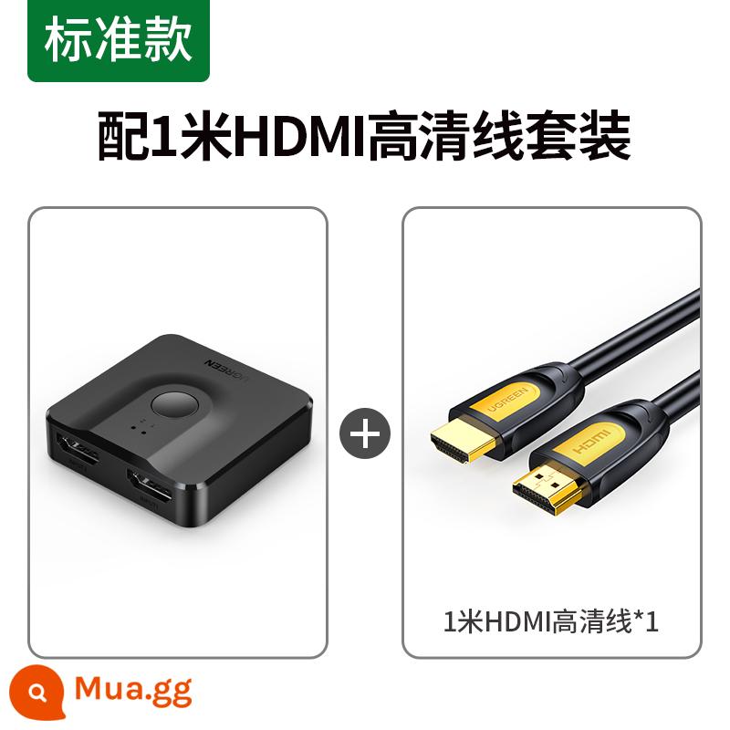 Bộ chuyển đổi HDMI2.0 của Green Union Bộ chuyển đổi hai chiều 4k hai trong một Bộ chia hdmi một trong hai đầu ra 8k Bộ giải mã tín hiệu số độ nét cao Bộ chuyển đổi chia sẻ màn hình máy tính Bộ cắt màn hình 1 trong 2 ra - Model tiêu chuẩn [có cáp HDMI 1 mét]