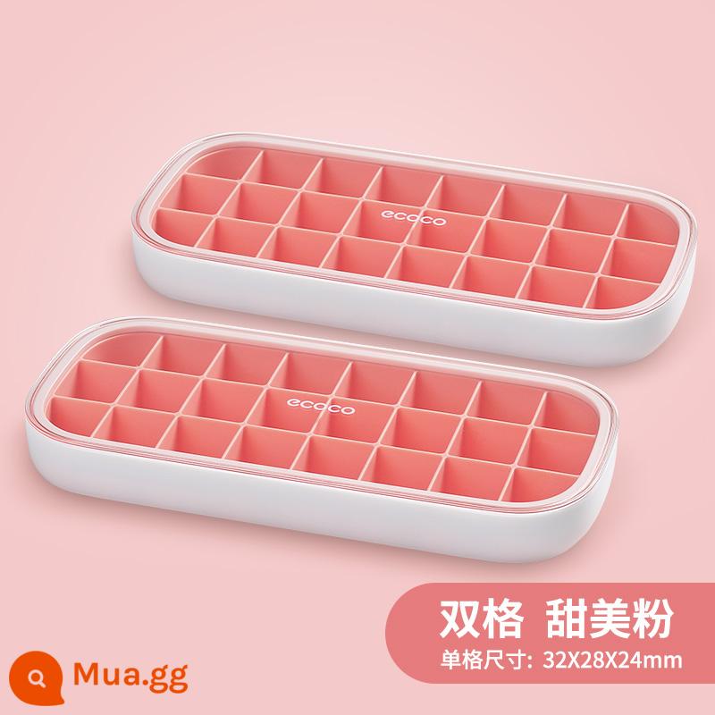 Kem Khuôn Khay Đá Máy Làm Đá Đông Lạnh Kem Hộp Có Nắp Lưới Silicone Đỏ Cấp Thực Phẩm Tủ Lạnh Gia Đình Tự Làm Hiện Vật - Bột ngọt hai lớp bán trong suốt dành cho gia đình [thạch sữa chua viên đá và thực phẩm không phải chủ yếu đông lạnh riêng biệt]