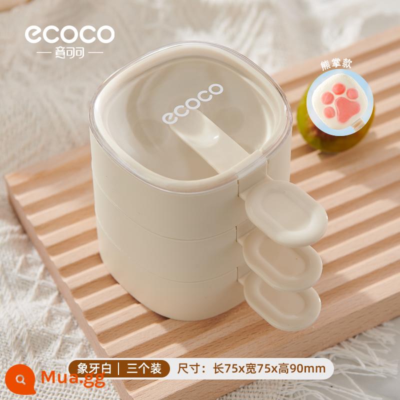 Khuôn làm kem tại nhà popsicle popsicle kem sorbet ice cube cheese stick silicone cấp thực phẩm hạt mài tự chế - Họa tiết chân gấu ba lớp - trắng ngà