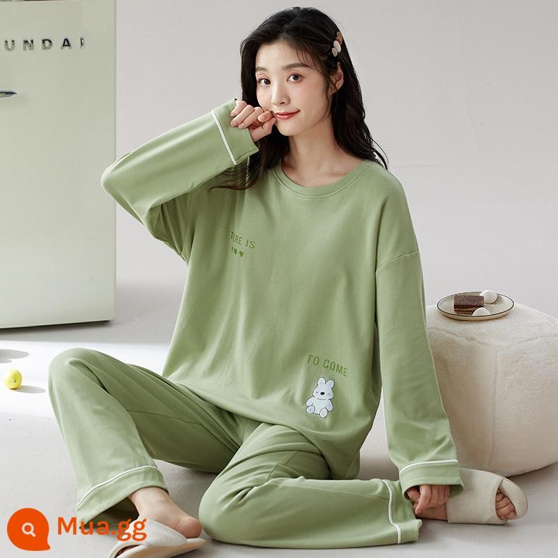 Langsha Bộ Đồ Ngủ Nữ Thu Đông 2023 Mới Nguyên Chất Cotton Dài Tay Mỏng Dễ Thương Sinh Viên Hoạt Hình Nhà Bộ Quần Áo MP - 37MW5150