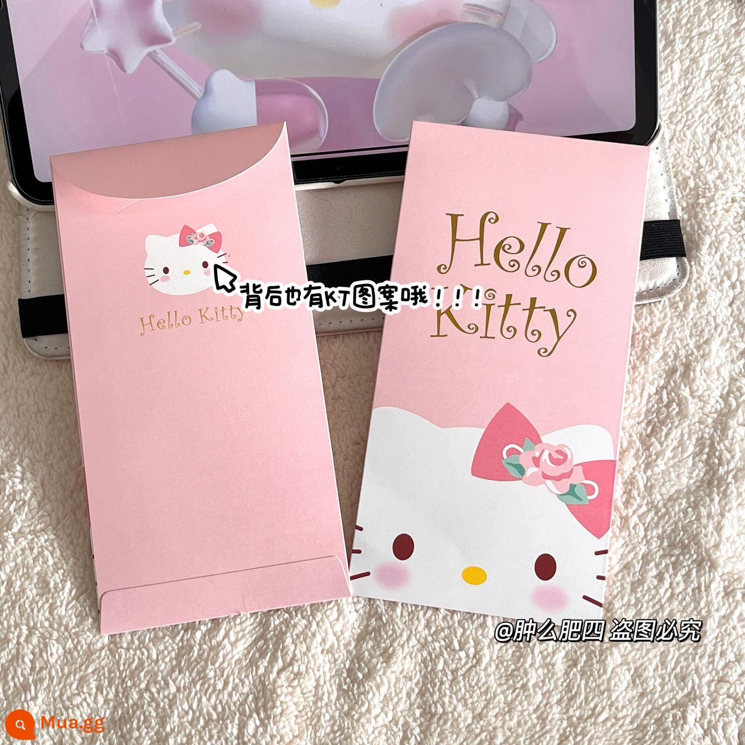 hellokitty năm mới dung lượng lớn trái tim nữ tính phim hoạt hình dễ thương hộp cứng đơn giản nắp cứng màu đỏ mới nhất - Phong bì đỏ Bow Kitty [5 miếng]