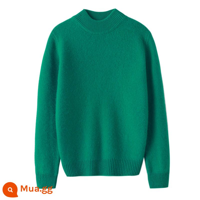 Ordos trẻ em áo len cashmere nửa cao cổ bé gái áo thun áo len bé trai đáy áo len bé cardigan dày - Dày gấp đôi ----- một nửa chiều cao ngọc lục bảo