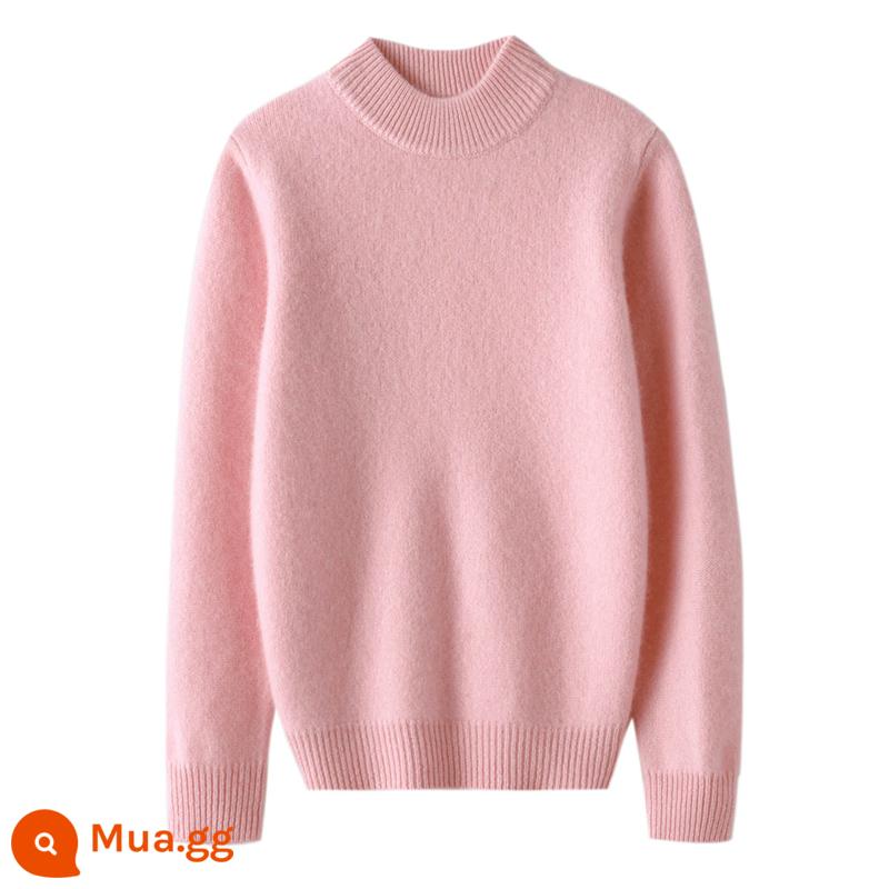 Ordos trẻ em áo len cashmere nửa cao cổ bé gái áo thun áo len bé trai đáy áo len bé cardigan dày - Làm dày gấp đôi ----- bột bình minh nửa chiều cao