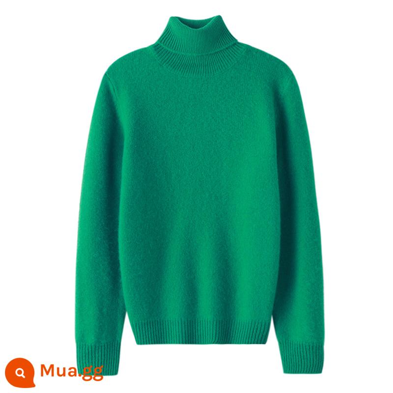 Ordos trẻ em áo len cashmere nửa cao cổ bé gái áo thun áo len bé trai đáy áo len bé cardigan dày - Dày gấp đôi ----- ngọc lục bảo ve áo cao