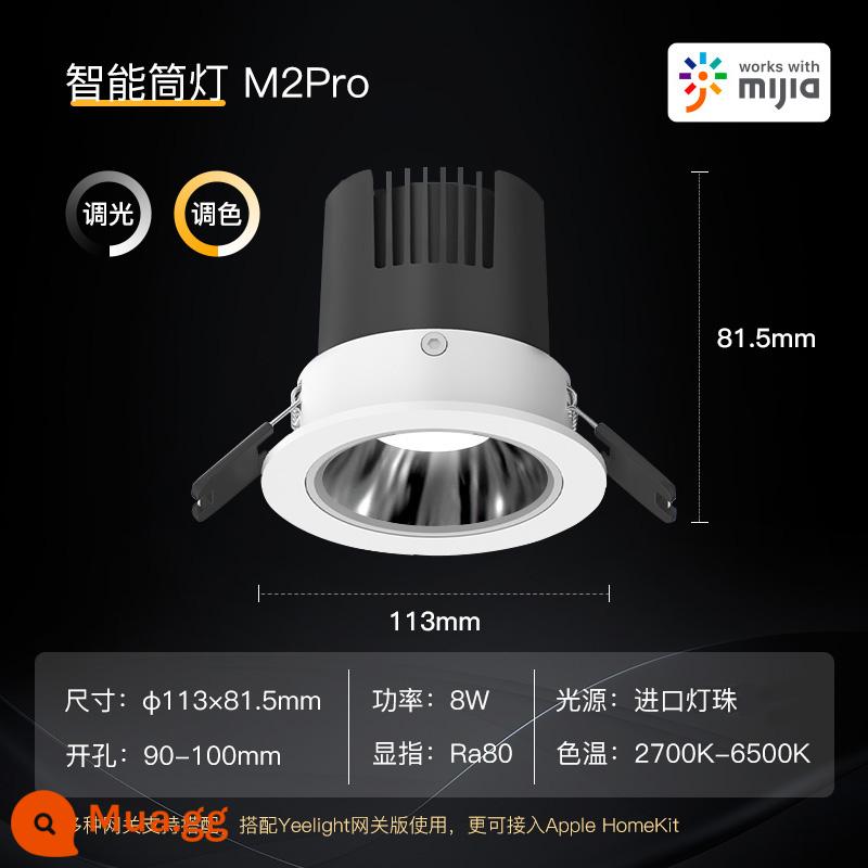 Đèn LED âm trần thông minh Yeelight nhúng phòng khách gia đình Đèn LED chống chói Đèn trần đồi Mijia - Đèn downlight thông minh M2 pro [8W/liên kết thông minh/điều khiển bằng giọng nói/điều chỉnh độ sáng và màu sắc vô cấp]