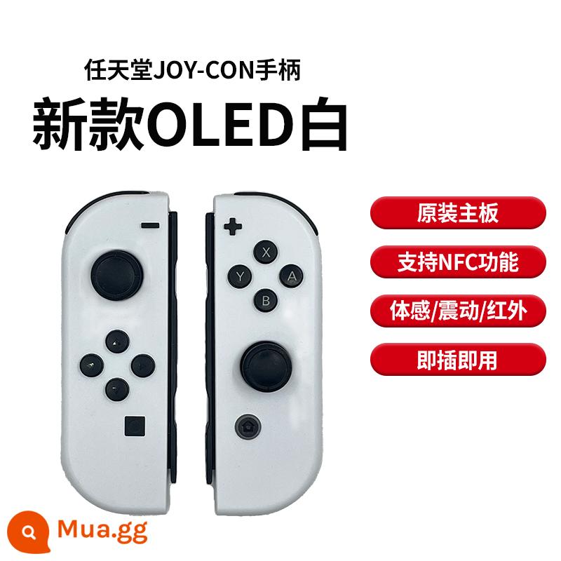 Nintendo switch tay cầm nguyên bản được vỏ lại thành phẩm joycon màu trắng trái và phải không dây Animal Crossing hạn chế cảm giác cơ thể - [Mới OLED Trắng] Bộ điều khiển JoyCon màu chính thức