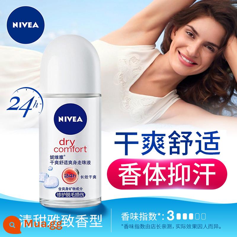 Nước hoa dạng cuộn Nivea lăn khử mùi dành cho nữ lăn nách nam hương thơm lâu nước hoa toàn thân dạng lăn dạng xịt sảng khoái hạt mồ hôi cơ thể hương thơm nhẹ - Khô ráo và thoải mái (nữ)