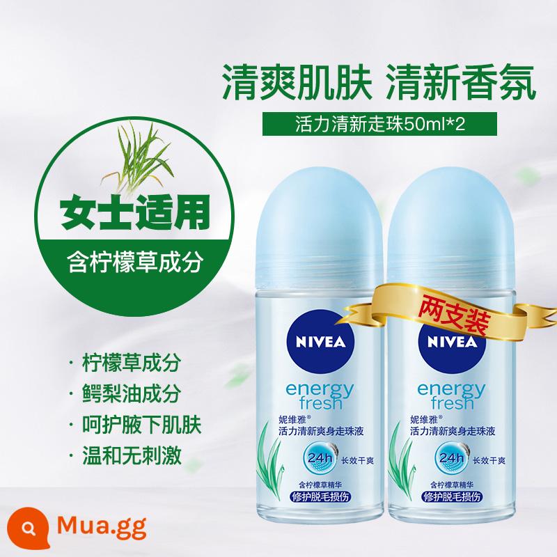 Nước hoa dạng cuộn Nivea lăn khử mùi dành cho nữ lăn nách nam hương thơm lâu nước hoa toàn thân dạng lăn dạng xịt sảng khoái hạt mồ hôi cơ thể hương thơm nhẹ - Sức sống và sự tươi mát Phụ nữ (gói đôi)