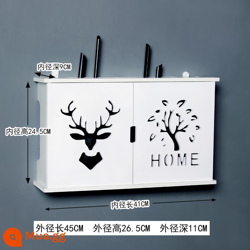 Bộ Định Tuyến Không Dây Hộp Bảo Quản Wifi Treo Tường Vỏ Trang Trí Hộp Máy-Top Hộp Giá Đỡ Đục Lỗ Đèn Mèo Máy Tính Để Bàn - Hươu Bắc Âu lớn màu xanh 205