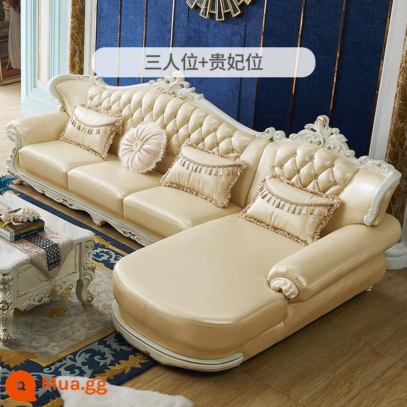 Phòng khách phòng khách châu Âu -kiểu dáng sofa kích thước đơn giản đơn giản sofa da châu Âu kết hợp phù hợp với ánh sáng sang trọng hiện đại tối giản hiện đại - Sofa đồng bộ phong cách Châu Âu