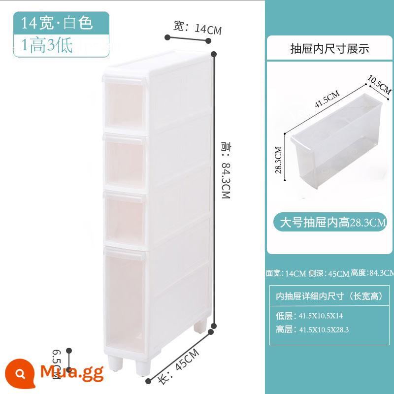 14 Cm Hẹp Khe Kệ Nhựa Vệ Sinh Kệ Đựng Loại Ngăn Kéo Tủ Bảo Quản Phòng Thay Đồ Xẻ Tủ Bảo Quản - 7004-[4 lớp-14 chiều rộng (1 cao 3 thấp)]