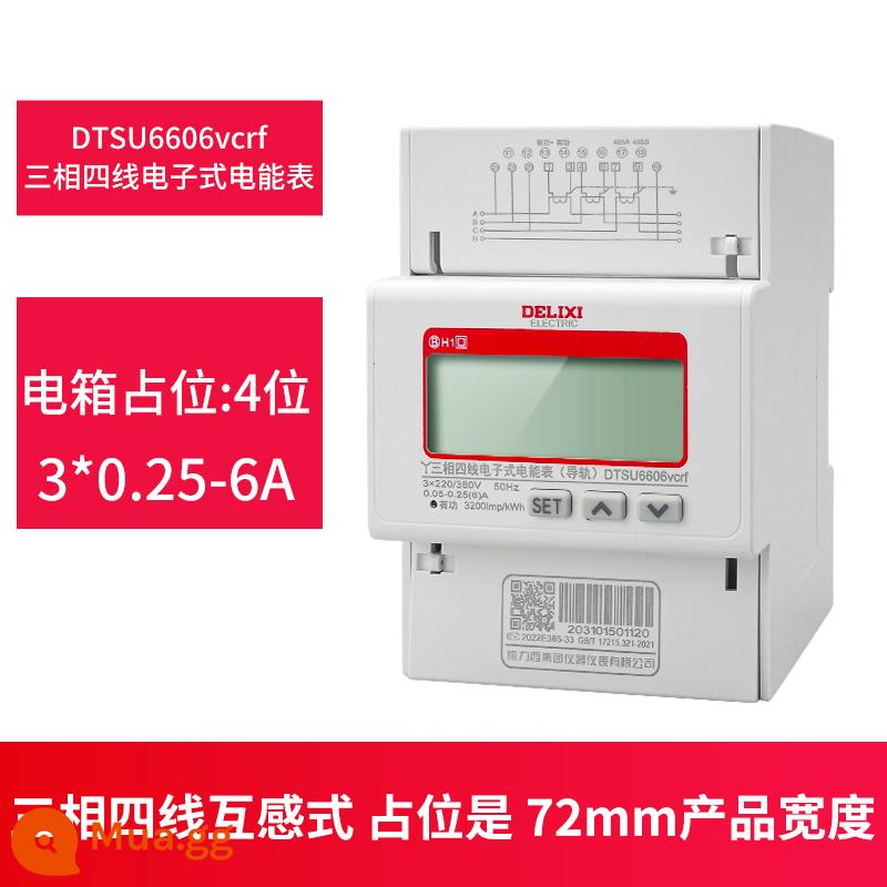 Đồng hồ điện một pha Delixi cho thuê nhà cho thuê nhà ba pha bốn dây 220v đồng hồ đo năng lượng điện điện tử thông minh độ chính xác cao - Loại đường ray dẫn hướng loại ba pha 3 * 0,25-6A loại điện cảm lẫn nhau