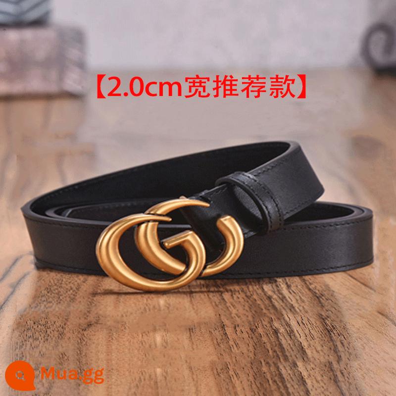 2022 Net Red Belt Xu hướng da nữ tính cá tính thời trang CD quần denim đa năng Vành đai - Vàng đen khuyến nghị rộng 2.0cm