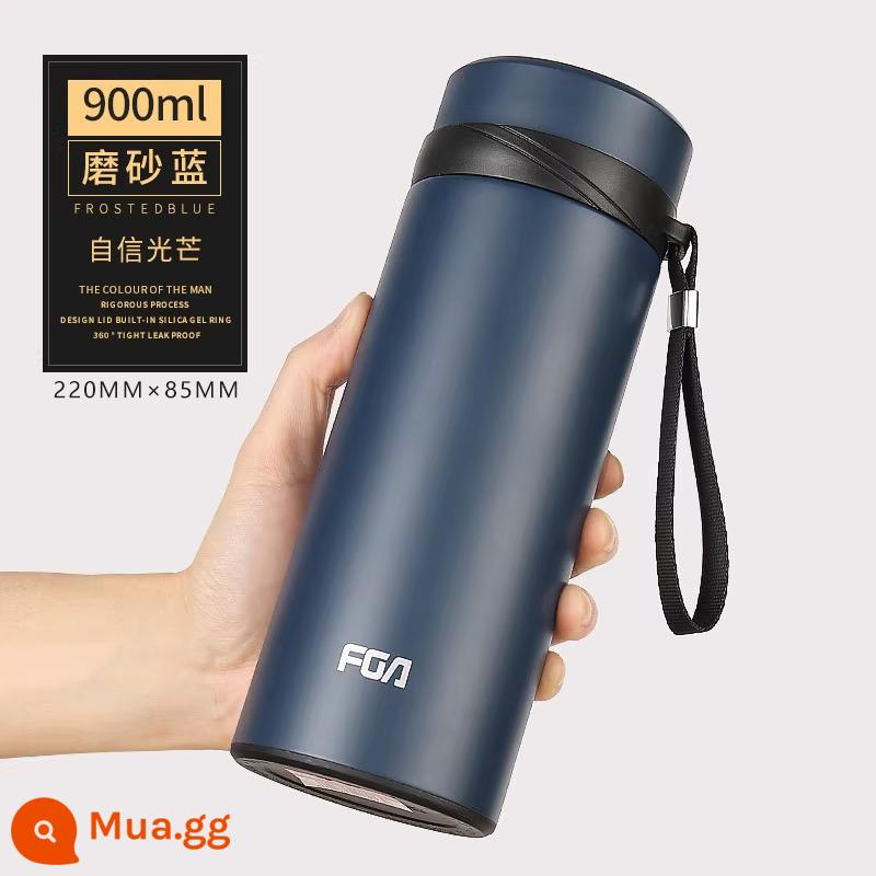 Cốc cách nhiệt Fuguang nam dung tích lớn 1000ml cốc nước inox cao cấp di động pha trà trên ô tô tách trà cốc - 900ml mực xanh [khắc miễn phí]