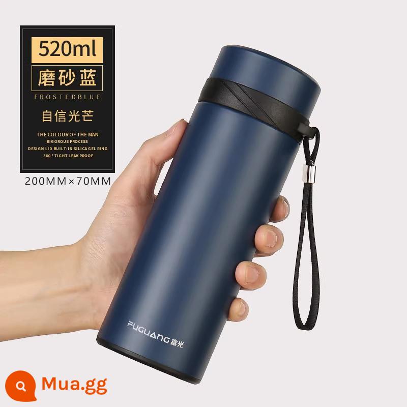 Cốc cách nhiệt Fuguang nam dung tích lớn 1000ml cốc nước inox cao cấp di động pha trà trên ô tô tách trà cốc - 520ml mực xanh [khắc miễn phí]