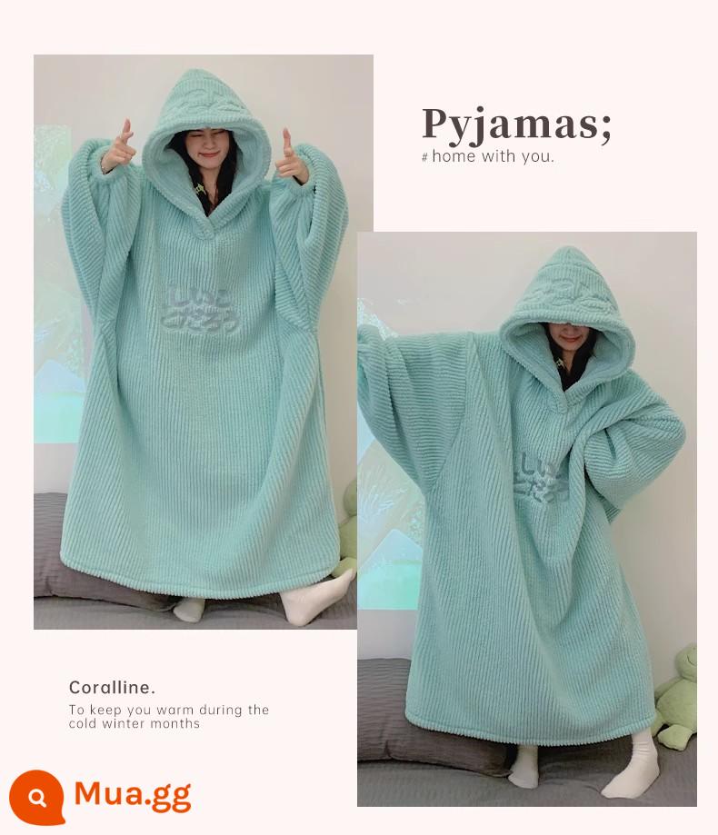 Pyjamas Winter Women Coral Velvet Velvet Đồ trang trí gia đình Phụ nữ Cặp đôi Mùa đông nam và nữ cùng lỏng lẻo Loose Great Great Great Great Great Plasma - KYX-A19903