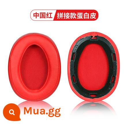 Thích hợp cho Sony Sony MDR 100ABN WH H900N bộ tai nghe đệm mút đệm tai phụ kiện thay thế thay thế - [China Red] Vỏ bọc tai nghe bằng da Protein 1 đôi