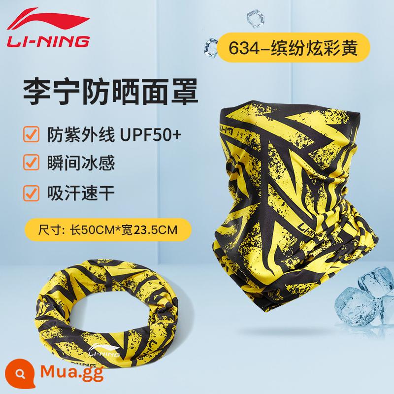 Kem chống nắng Li Ning, mặt nạ đi xe, khăn quàng cổ, khăn lụa băng, khăn lau đầu ma thuật, khăn lau đầu, thiết bị mùa hè, thiết bị mùa hè - [Nâng cấp mới lên thế hệ thứ ba] Kem chống nắng băng vàng nhiều màu 634 Ice Silk/Nhanh khô và mỏng/UPF50+