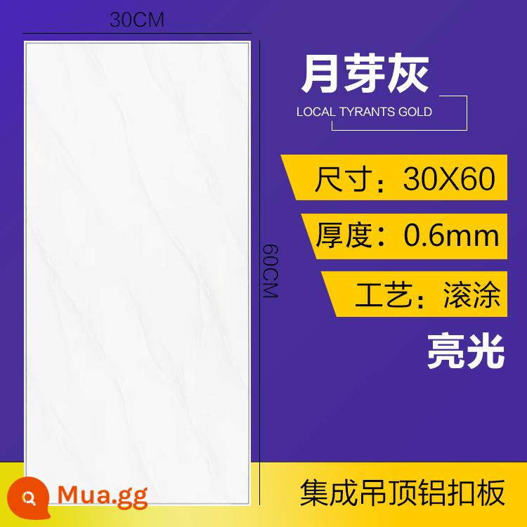 Tích hợp trần nhà bằng nhôm gusset 300x600 Balcony nhà bếp màu xám nguyên chất - 30*60/tro nụ trăng/độ dày 0,6