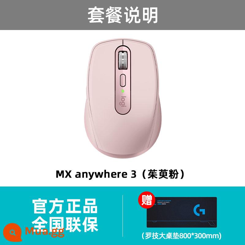 Chuột không dây bluetooth Logitech MX Anywhere3/2s máy tính xách tay bột sạc văn phòng cao cấp - Bột gỗ Dogwood MX Anywhere3 + Thảm trải bàn Logitech