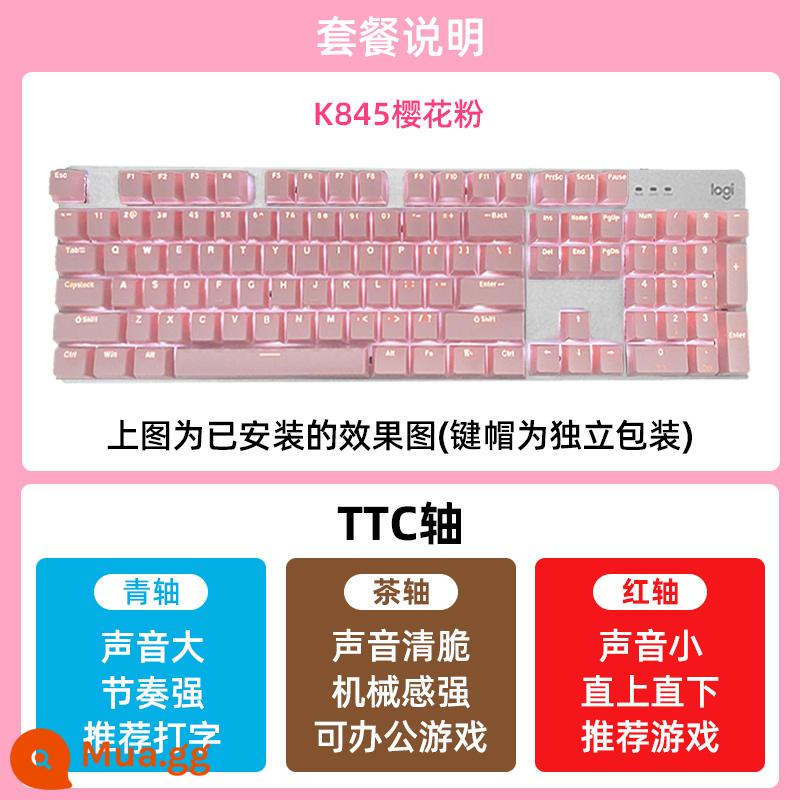 Logitech K845 Bàn Phím Cơ Có Dây Lưng Quang Điện Thi Game Văn Phòng Xanh Trà Đen Trục Keycap PBT Cô Gái Dễ Thương - Bàn phím cơ Logitech K845-(Keycap màu hồng Sakura) [Mua trước gấp đôi 11 Juhuasuan]