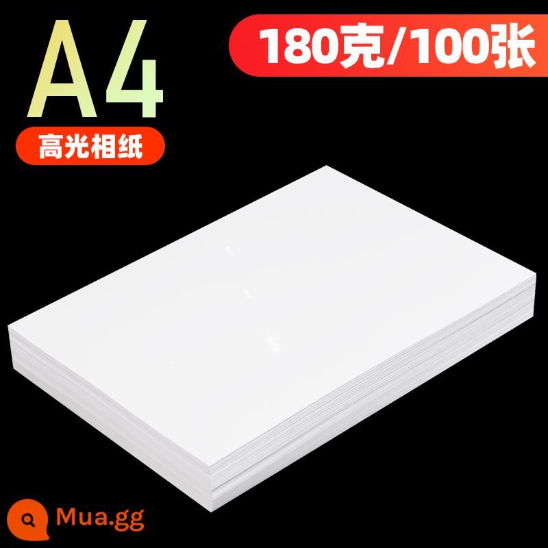 Giấy ảnh Liwu Giấy ảnh 6 inch 180g 230g giấy album gia đình như giấy máy in phun màu chuyên dụng A4 sáu inch 4R5 inch thích hợp cho giấy ảnh HP Canon Epson ánh sáng cao - A4-180g không in mặt sau (100 tờ)