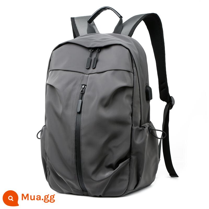 Backpack đơn giản của nam giới Hàn Quốc Máy tính du lịch không thấm nước bình thường - Vải nylon màu xám 8395 mềm mại khi chạm vào và chống thấm nước