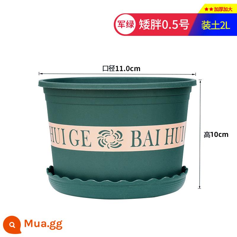 Chậu hoa nhựa hộ gia đình dày gallon nồi giỏ treo phong lan cây cảnh nhỏ thêm đường kính lớn gallon chậu hoa đặc biệt giải phóng mặt bằng - 0,5 gallon ngắn [10 chậu]