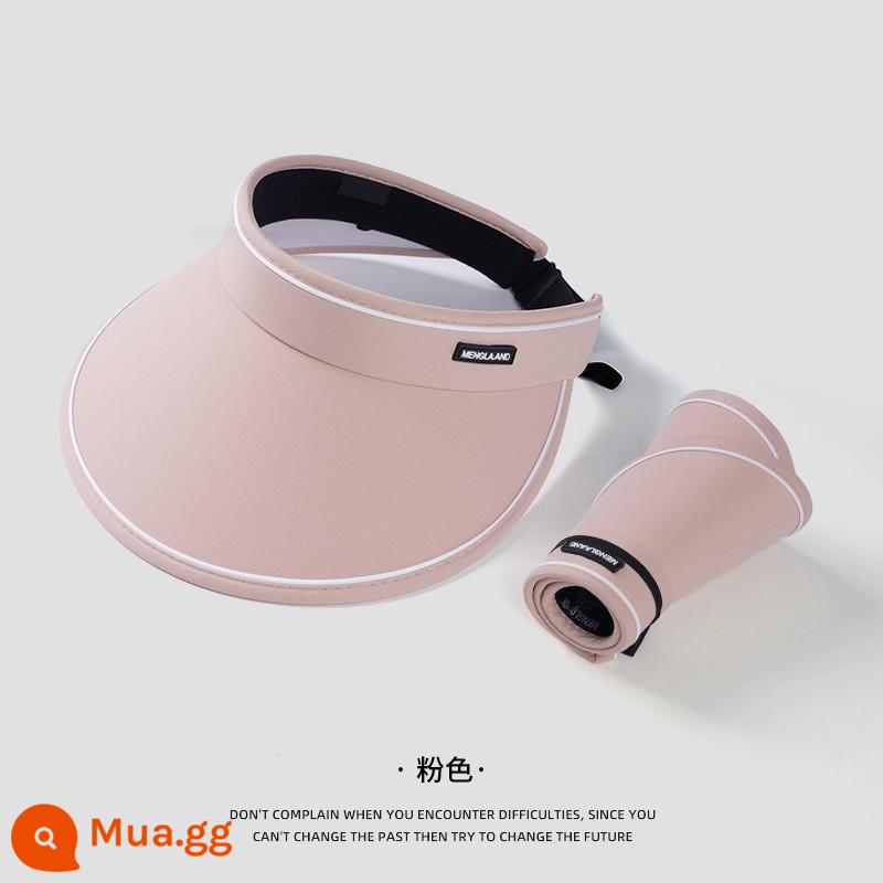 UPF50 + mùa hè mũ lớn vành đi xe đạp chống tia cực tím rỗng trên mũ chống nắng nữ uv tấm che nắng tấm che nắng mũ chống nắng che mặt - Phiên bản nâng cấp có thể gập lại-màu hồng