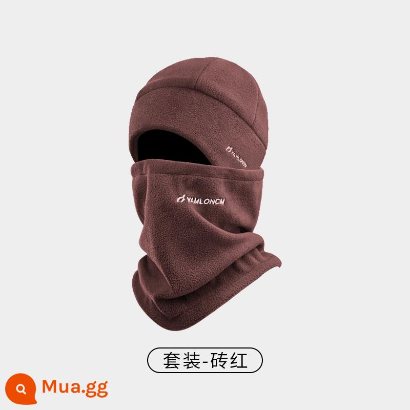 Nón Nam Mùa Đông Ấm Plus Nhung Đi Xe Đạp Chống Gió Cổ Coldproof Mũ Xe Máy Điện Tai Bao Đầu Bộ Đội - Màu nâu