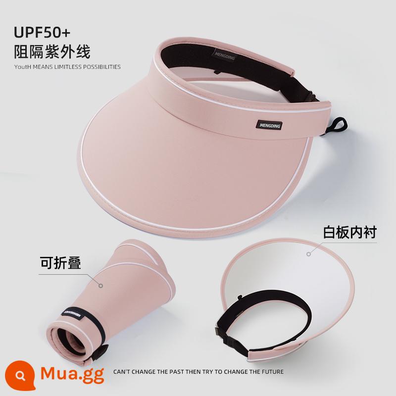 UPF50 + Mùa Hè Vành Lớn Hat Nữ UV Chống Tia UV Trống Top Hat Đi Xe Đạp Mặt Hat - [Có thể nâng cấp thành cuộn] Màu hồng