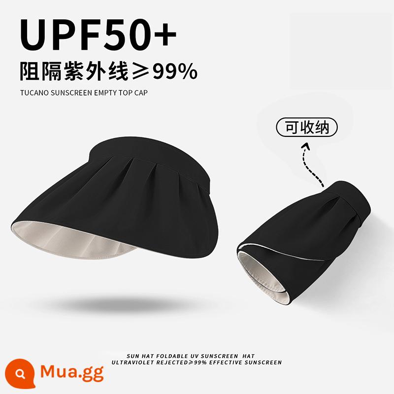 UPF50 + mũ chống nắng cho nữ đi xe đạp mùa hè mũ chống tia cực tím vành lớn vỏ sò che nắng hàng đầu rỗng tấm che nắng uv - [Mẫu lưu trữ có thể điều chỉnh] Đám mây đen --- đáy màu be (đi kèm dây chống gió)