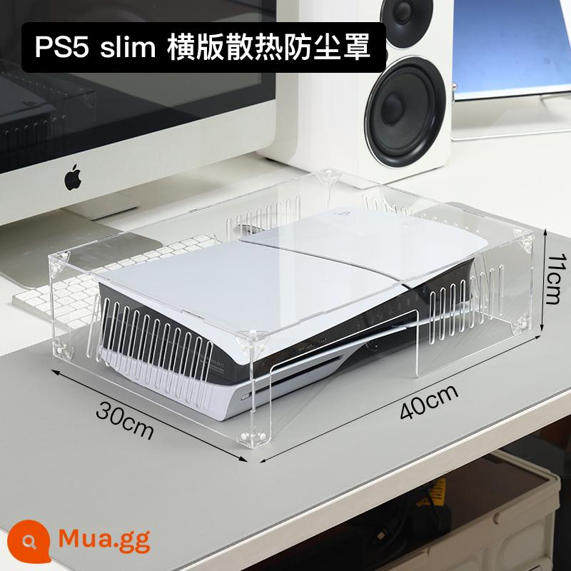 Vỏ Sony PS5 Máy Chủ Bụi Phụ Kiện Trò Chơi Vỏ Acrylic Tay Cầm Giường Túi Làm Mát Vỏ Bảo Vệ NS - [Mẫu tản nhiệt/kích thước lớn] Tấm che bụi ngang mỏng PS5 (chơi với nắp)