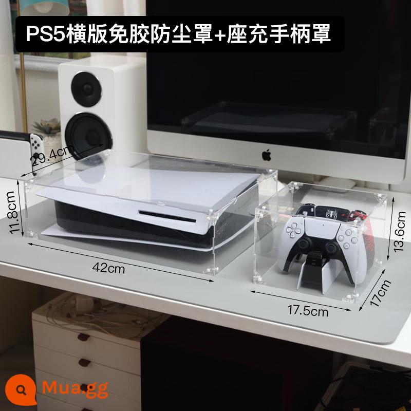 Vỏ Sony PS5 Máy Chủ Bụi Phụ Kiện Trò Chơi Vỏ Acrylic Tay Cầm Giường Túi Làm Mát Vỏ Bảo Vệ NS - [Gói tiêu chuẩn] Tấm che bụi ngang PS5 + tấm che tay cầm