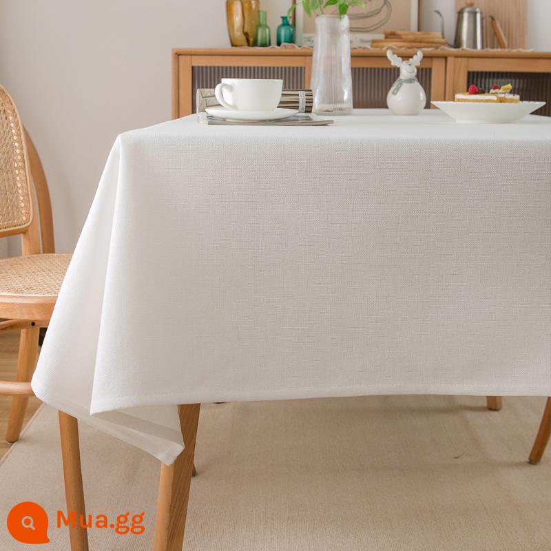 Đồng Màu Vải Khăn Trải Bàn Cotton, Vải Lanh Và Vải Lanh Dày Đồng Bằng Đơn Giản Hiện Đại Khăn Trải Bàn Bắc Âu Cao Cấp Bàn Khăn Trải Bàn - vải lanh trắng